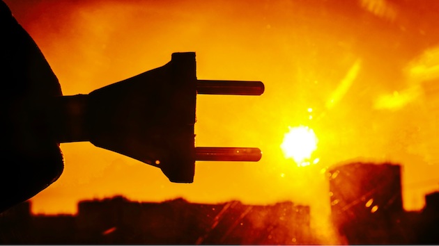 2-Prong Electrical Plug with Sun in background