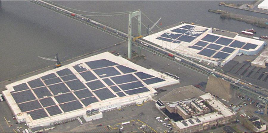 Solar array in Gloucester, NJ, following Superstorm Sandy