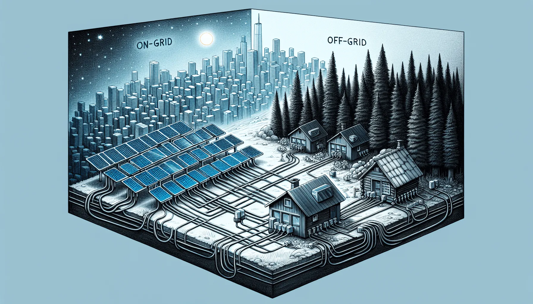 Comparison of on-grid and off-grid solar systems